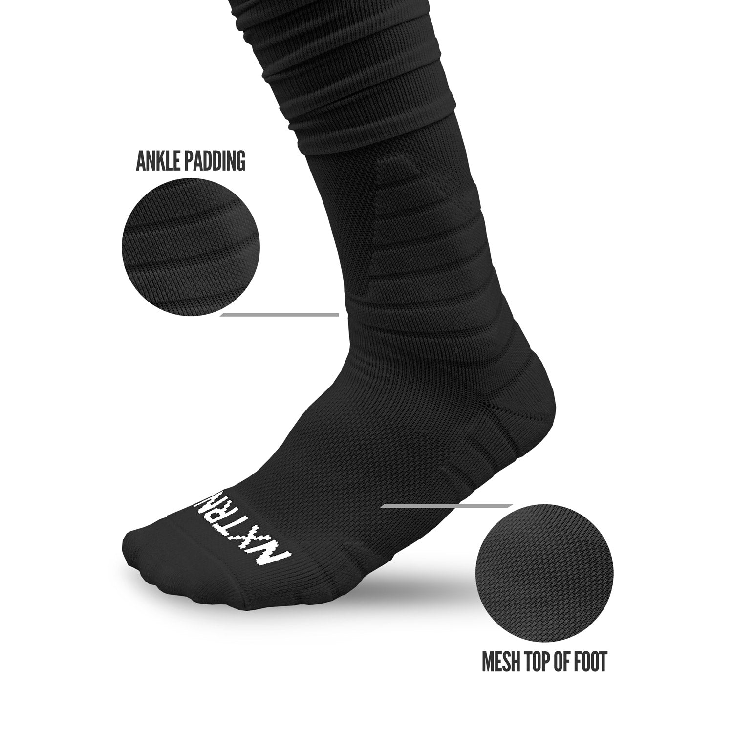 XTD® Scrunch Football Socks Black - Image 4