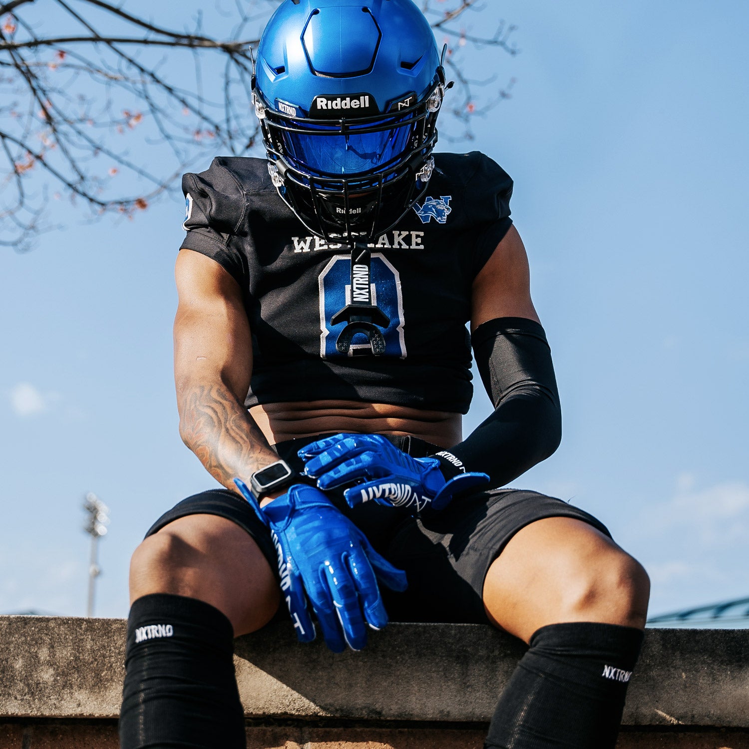 G1® Youth Football Gloves Blue - Image 8