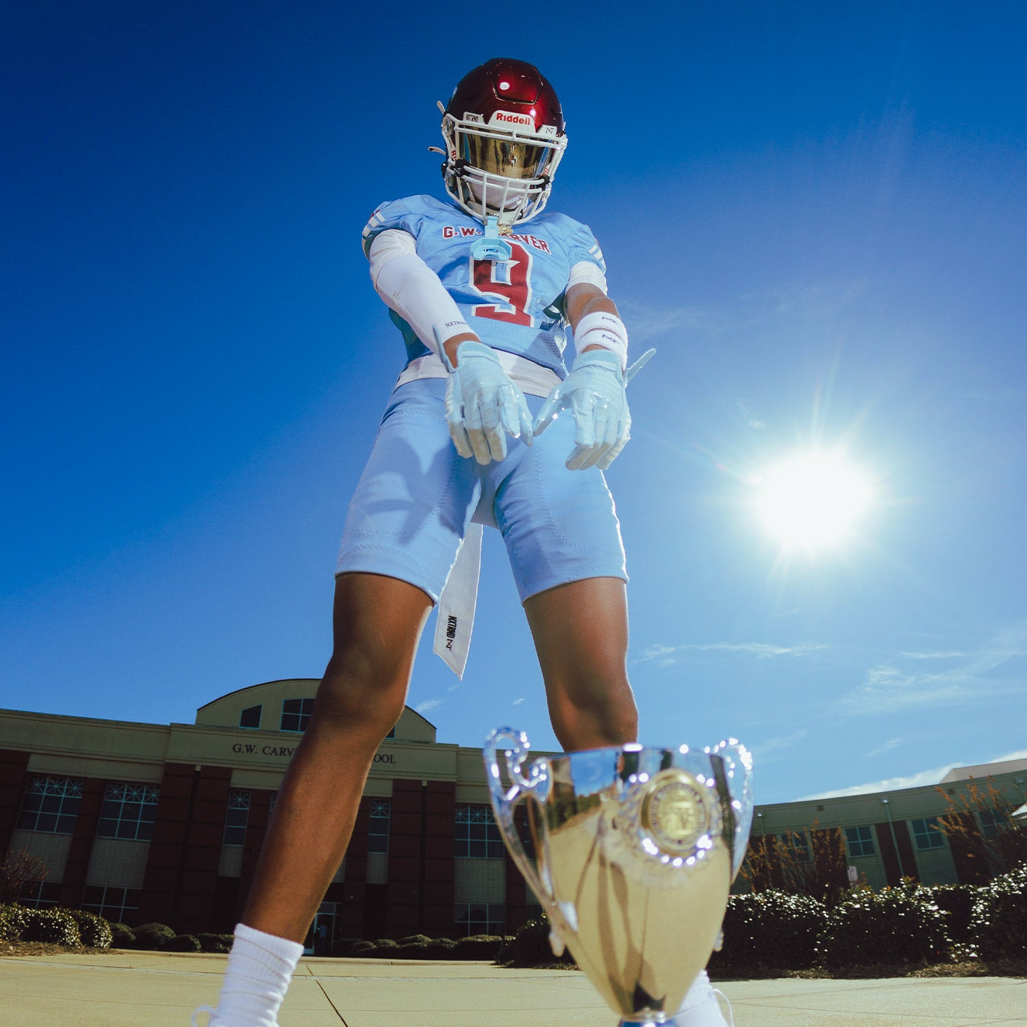 G1® Pro Football Gloves Columbia Blue - Image 8