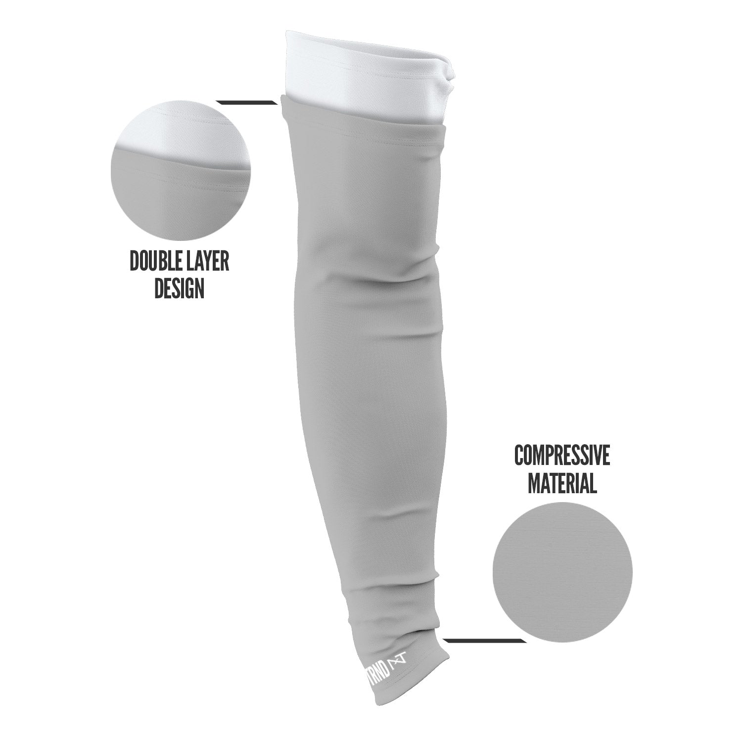 Double Arm Sleeves Grey (1 Pair) - Image 3
