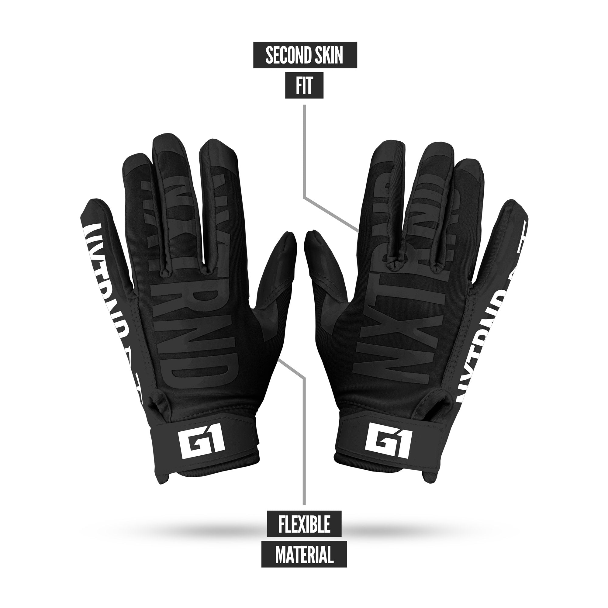 G1® Youth Football Gloves Black - Image 4