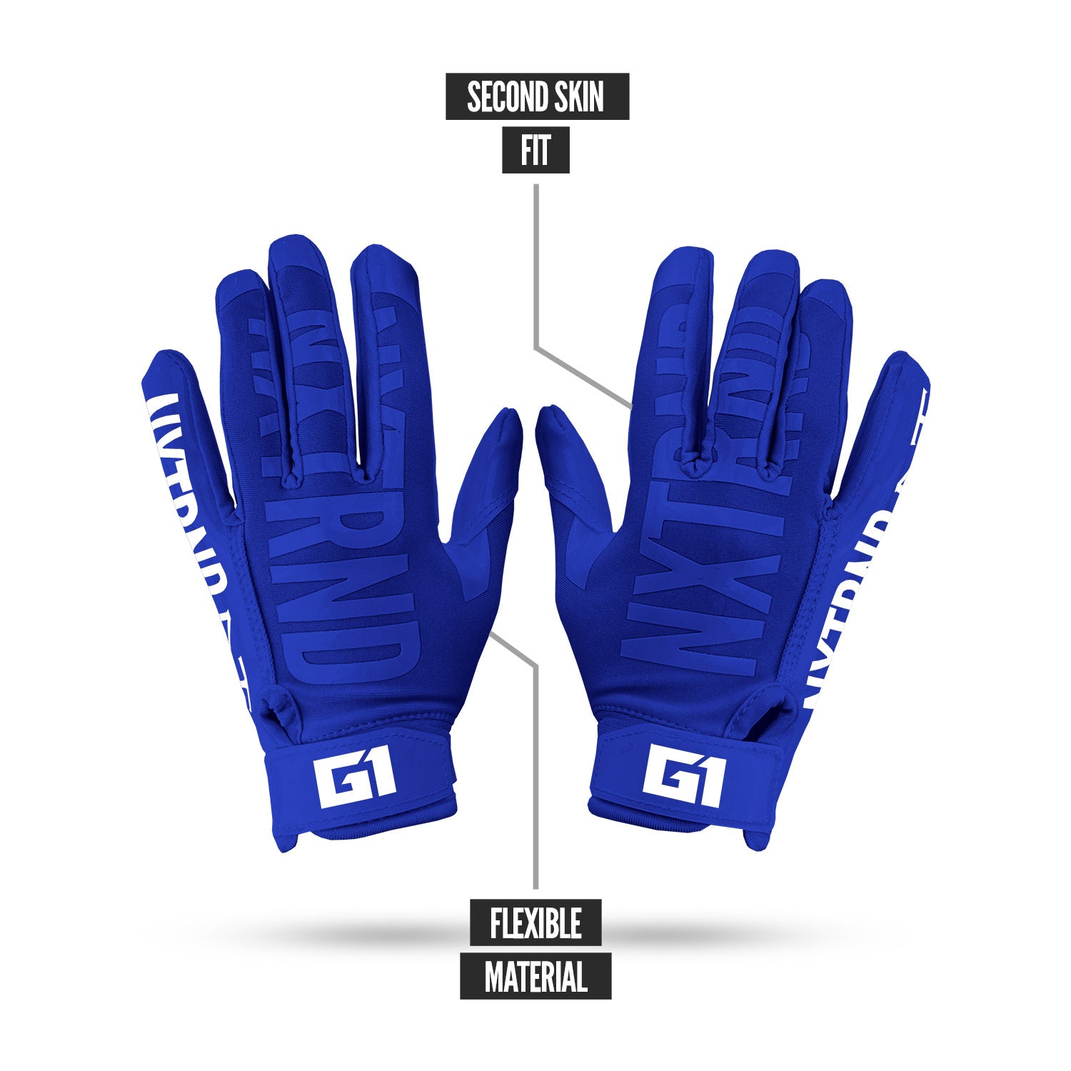 G1® Youth Football Gloves Blue - Image 6