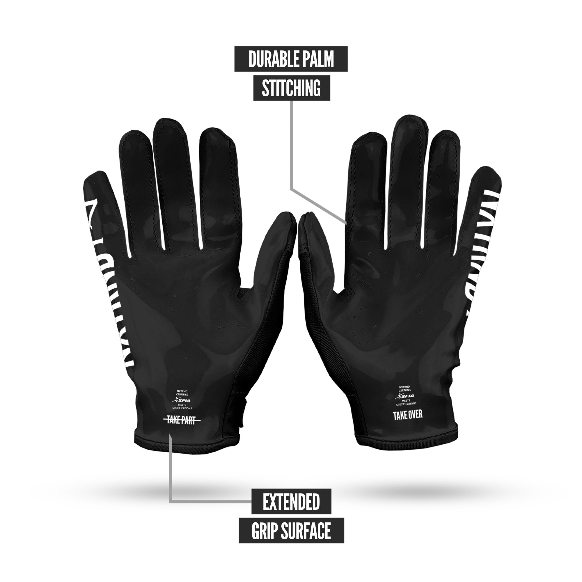 G1® Youth Football Gloves Black - Image 5