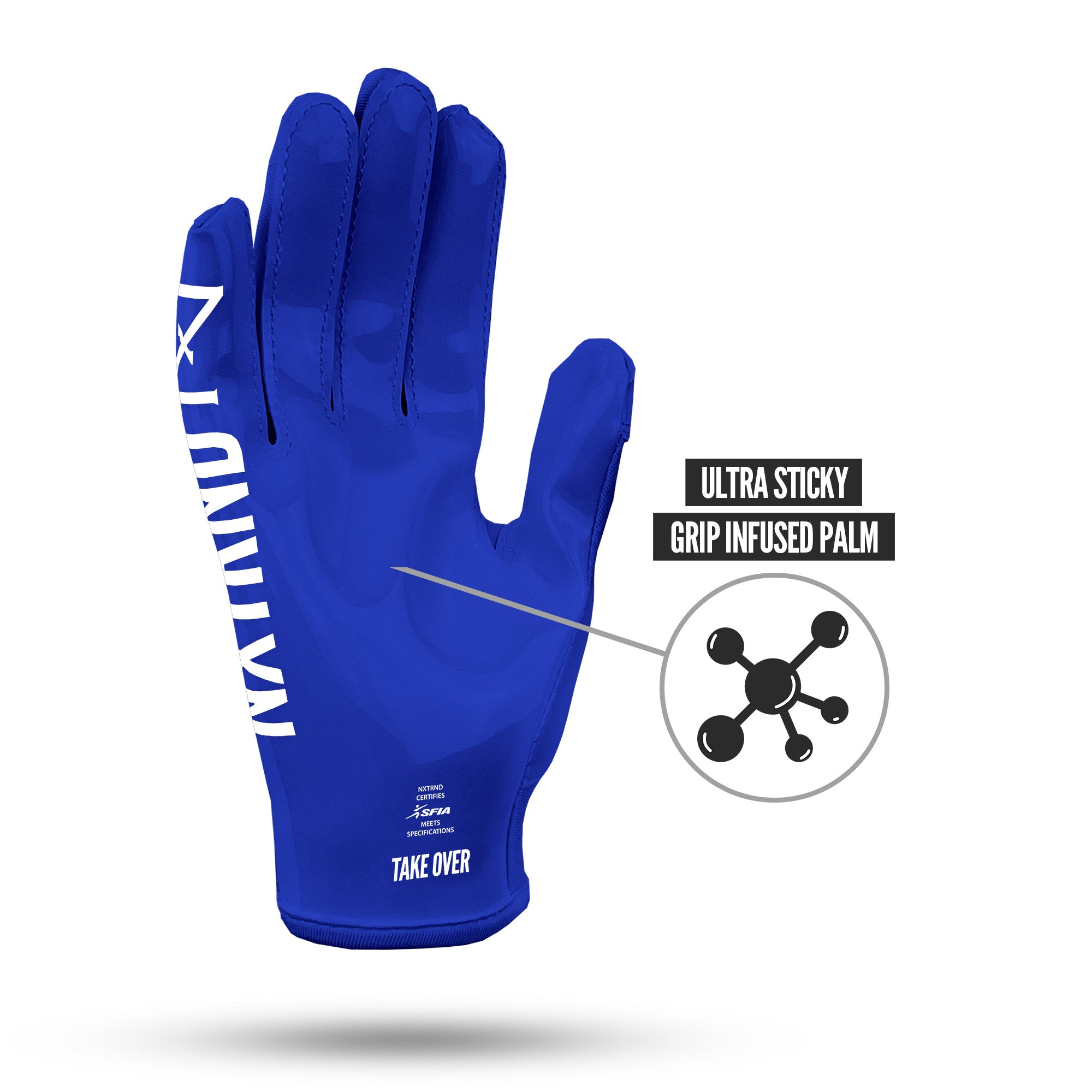 G1® Youth Football Gloves Blue - Image 5