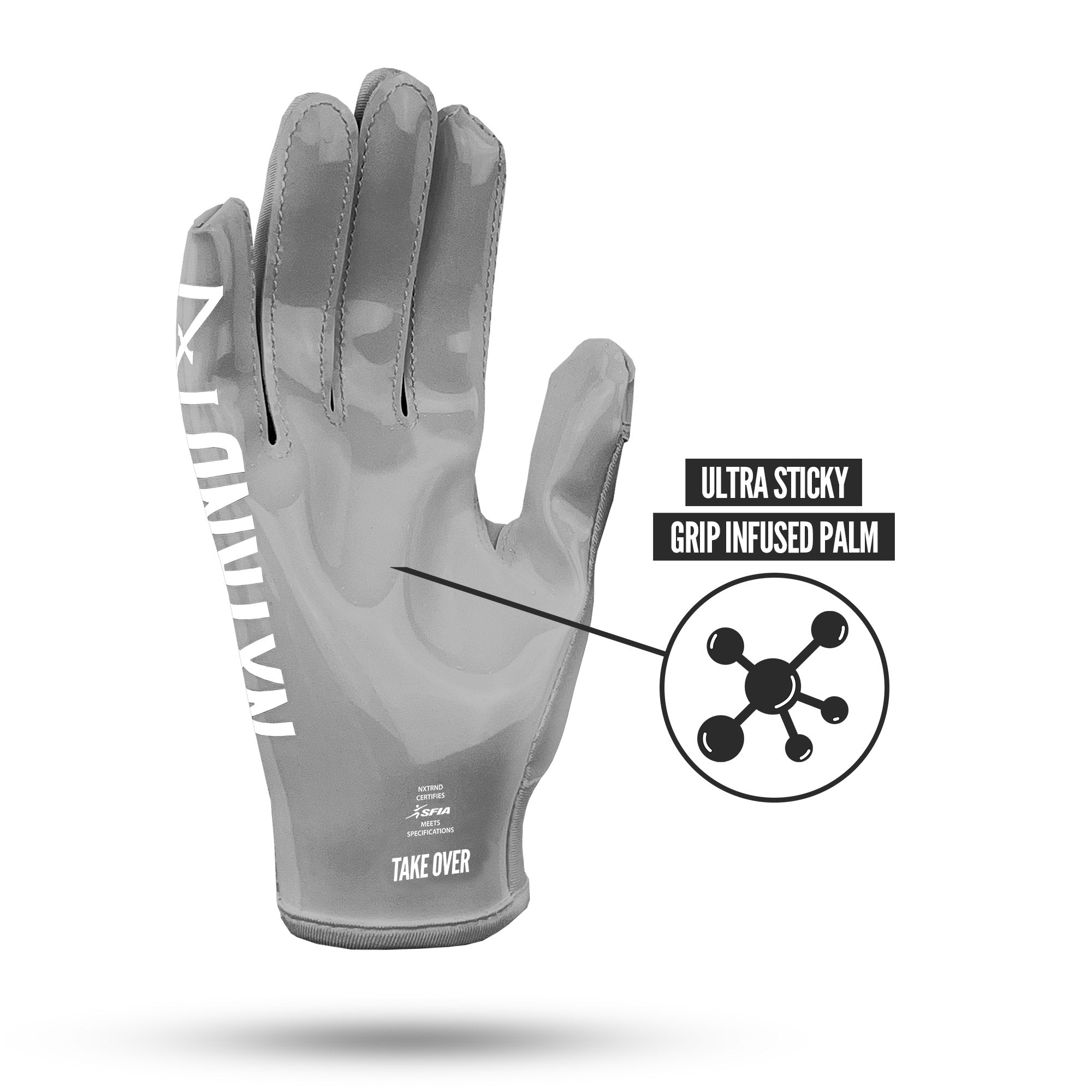 G1® Youth Football Gloves Grey - Image 5