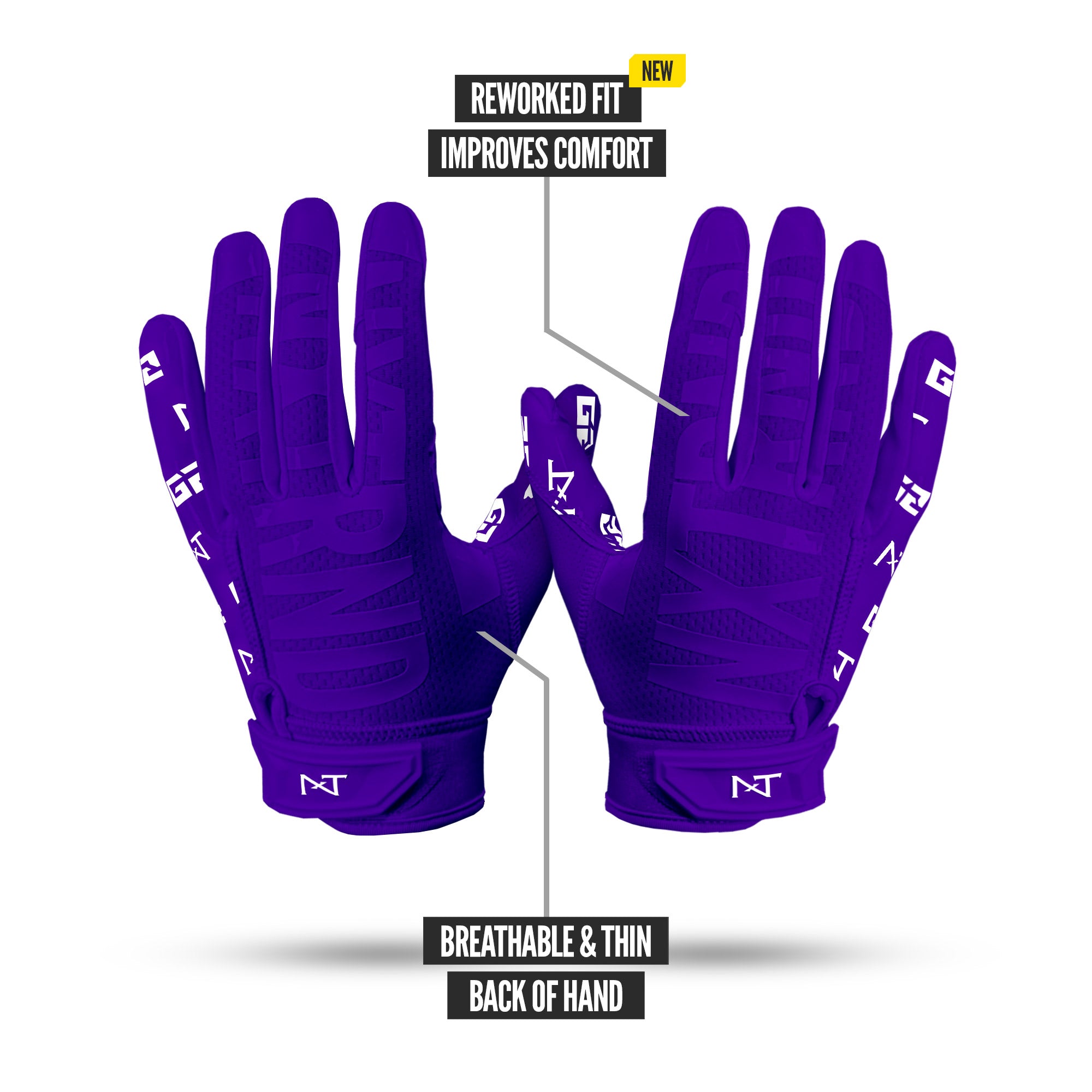 G2® Pro Football Gloves Purple - Image 5