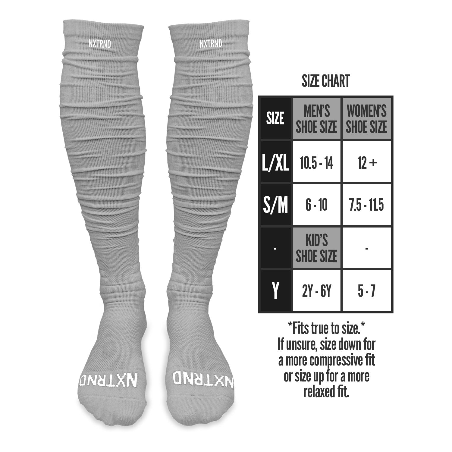 XTD® Scrunch Football Socks Light Grey - Image 3