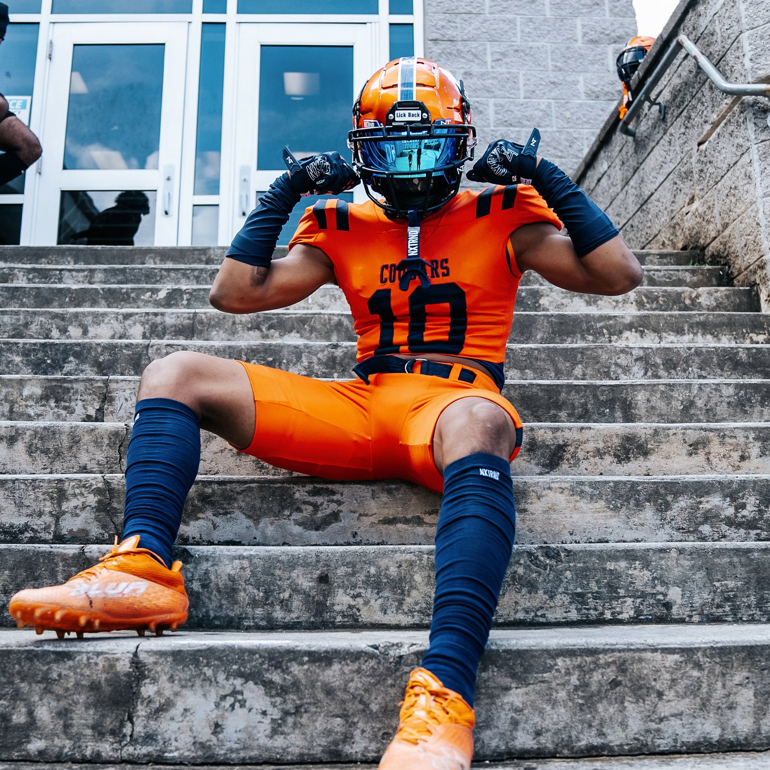 Scrunch Football Leg Sleeves Navy Blue - Image 2