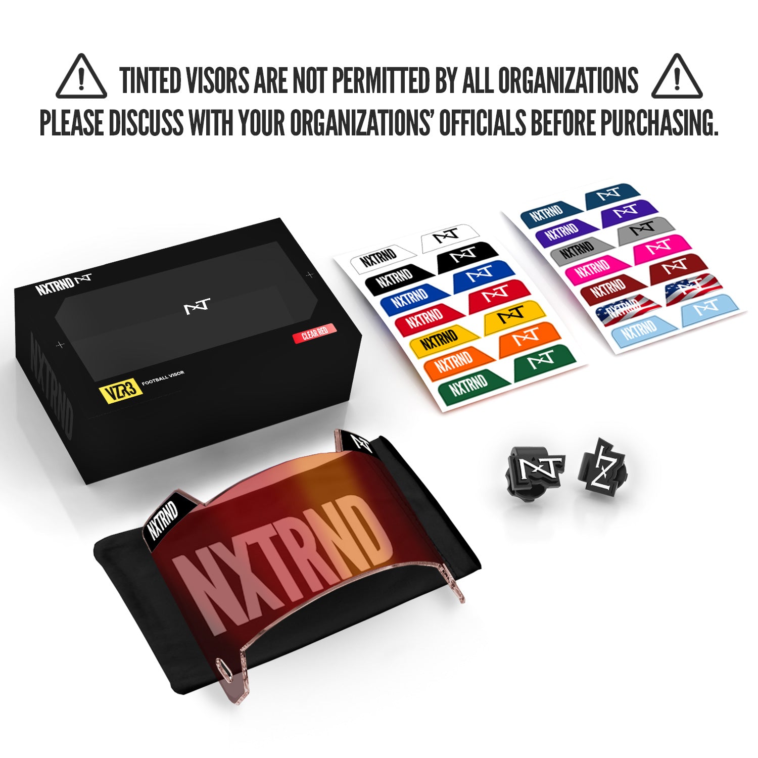 VZR3® Football Visor Clear Red - Image 3