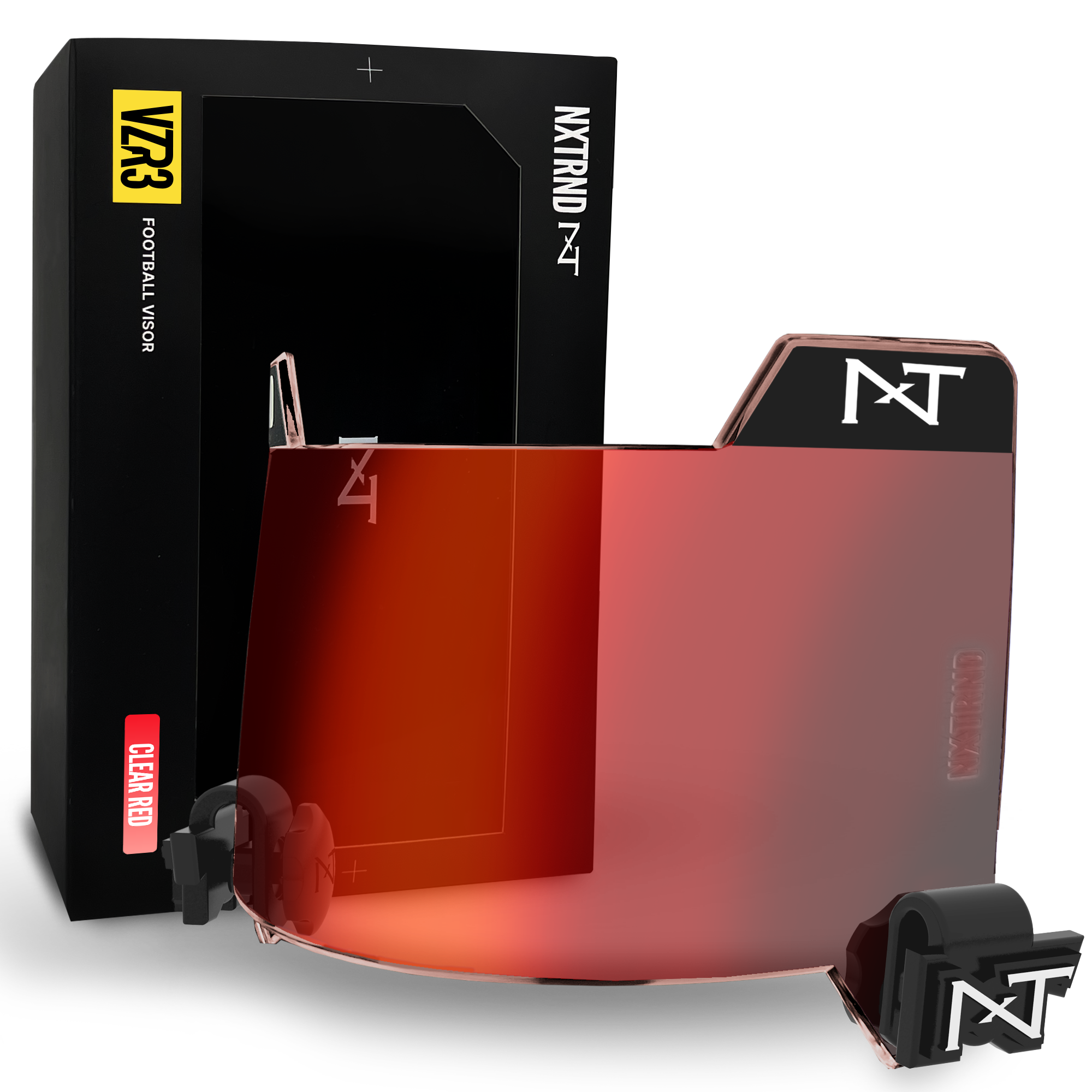 VZR3® Football Visor Clear Red