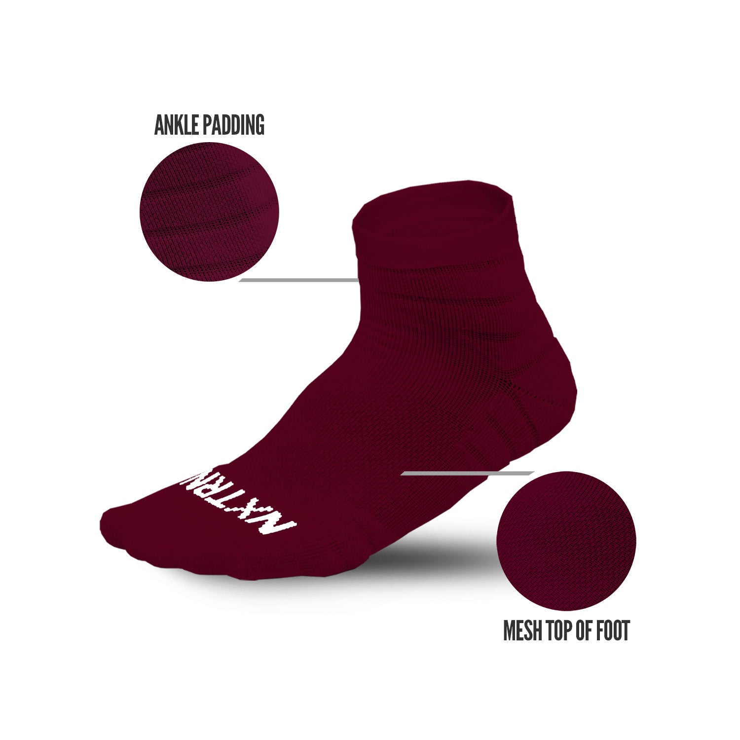 Quarter Socks Maroon (3-Pairs) - Image 4
