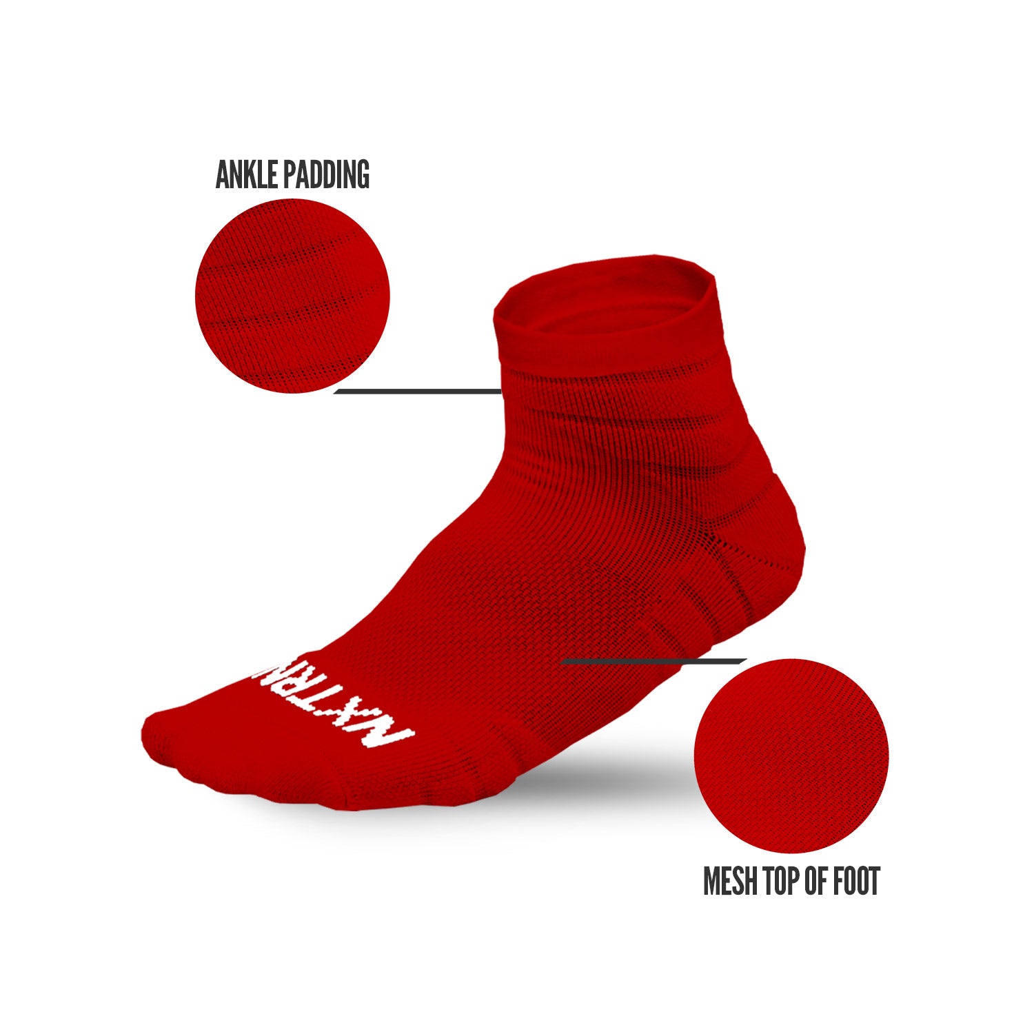 Quarter Socks Red (3-Pairs) - Image 4