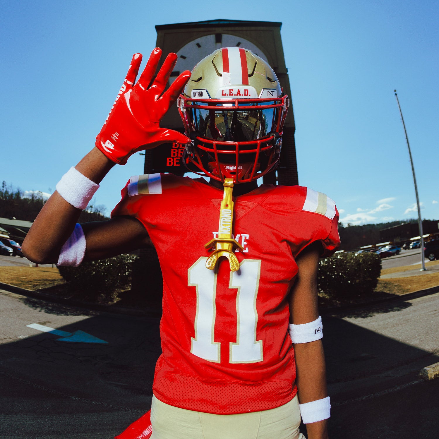 G1® Pro Football Gloves Red - Image 2