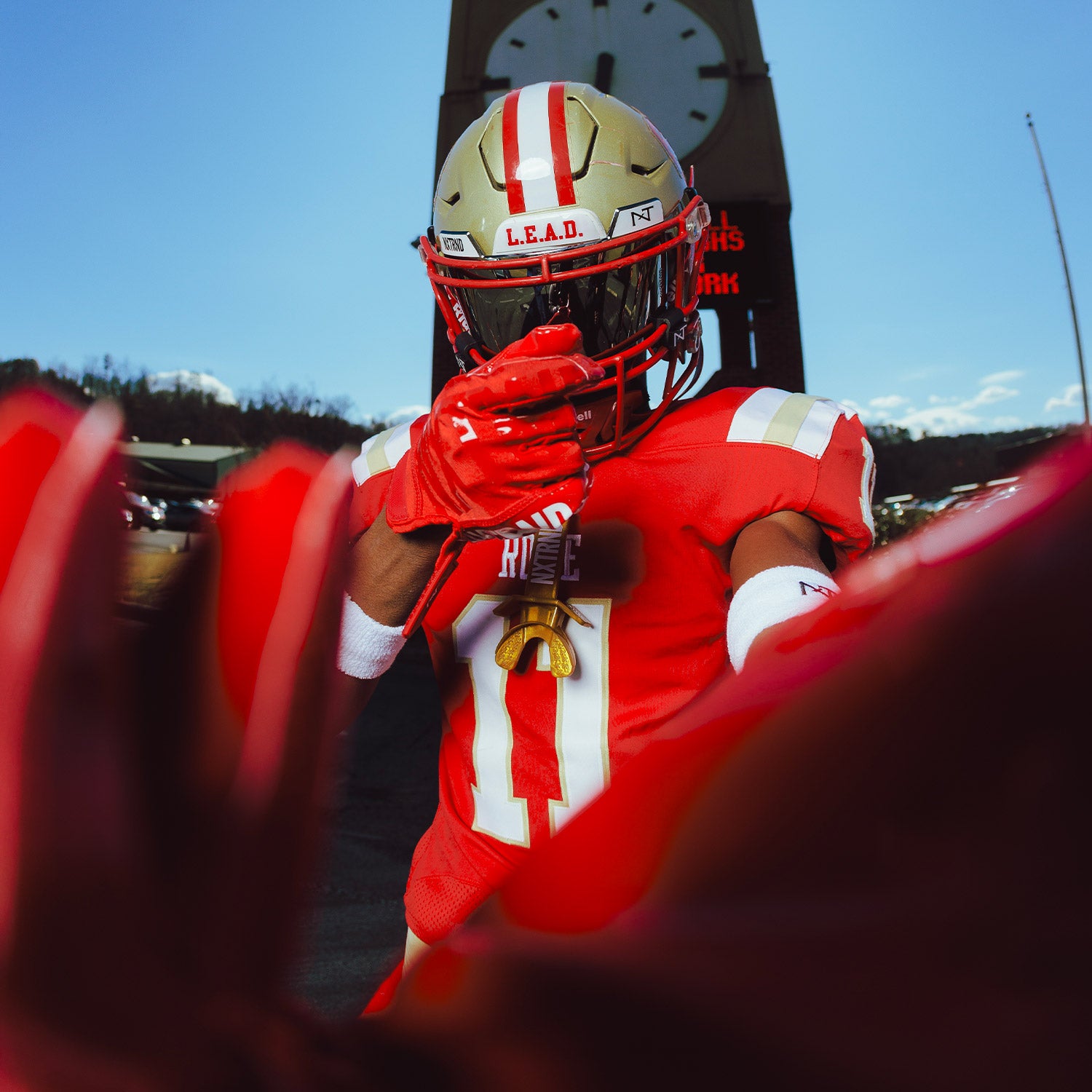 G1® Pro Football Gloves Red - Image 7