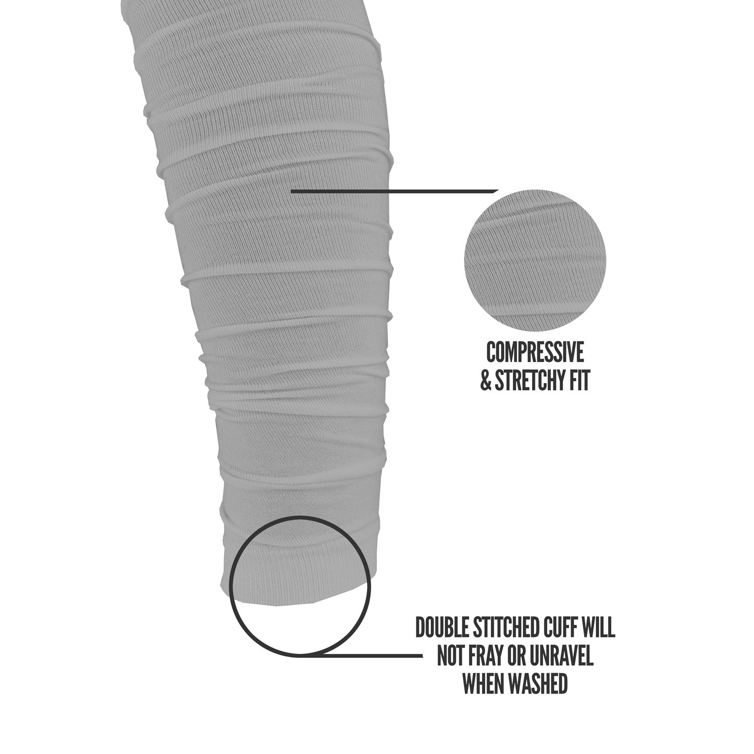 Scrunch Football Leg Sleeves Light Grey - Image 4