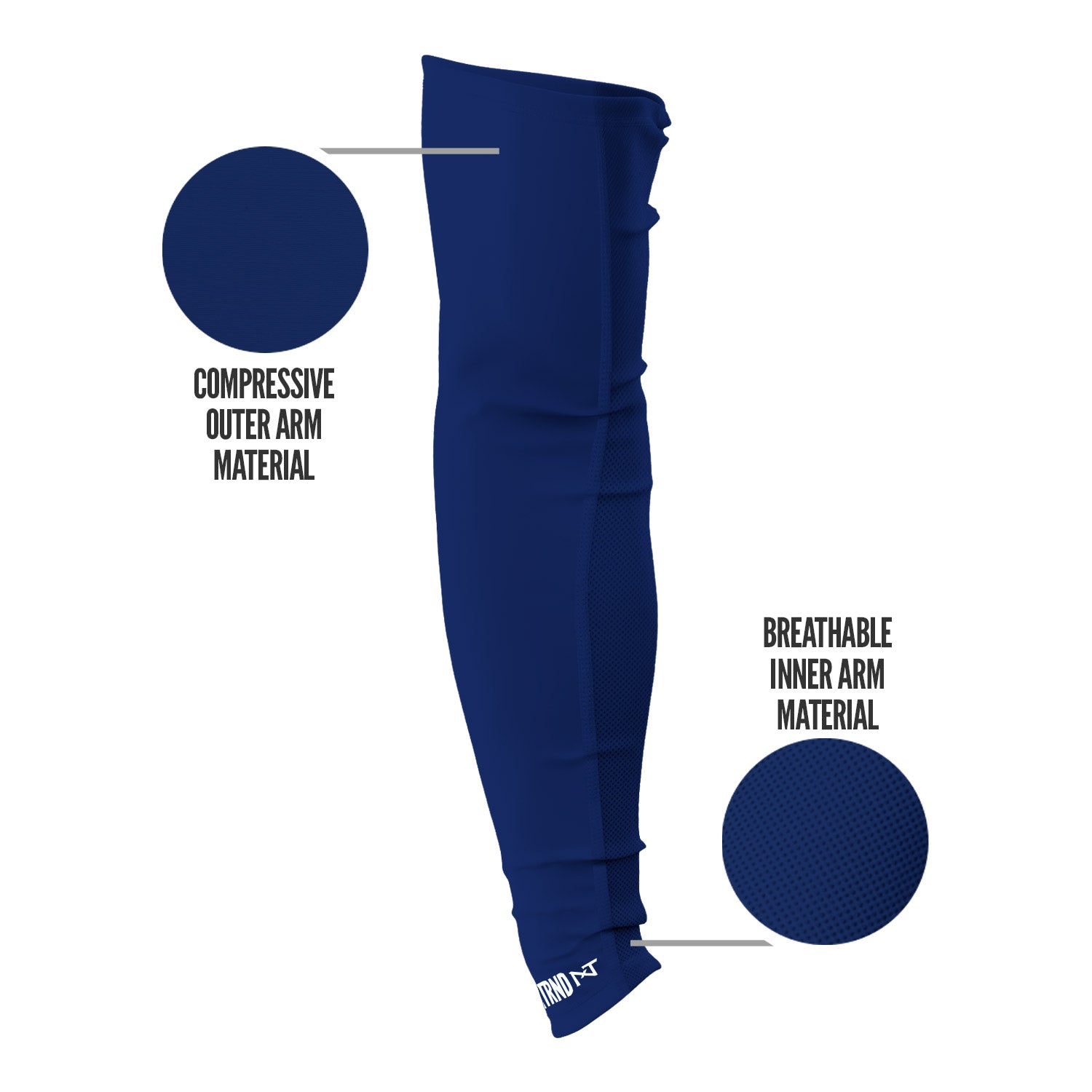 AirTek Arm Sleeves Navy Blue (1 Pair) - Image 4
