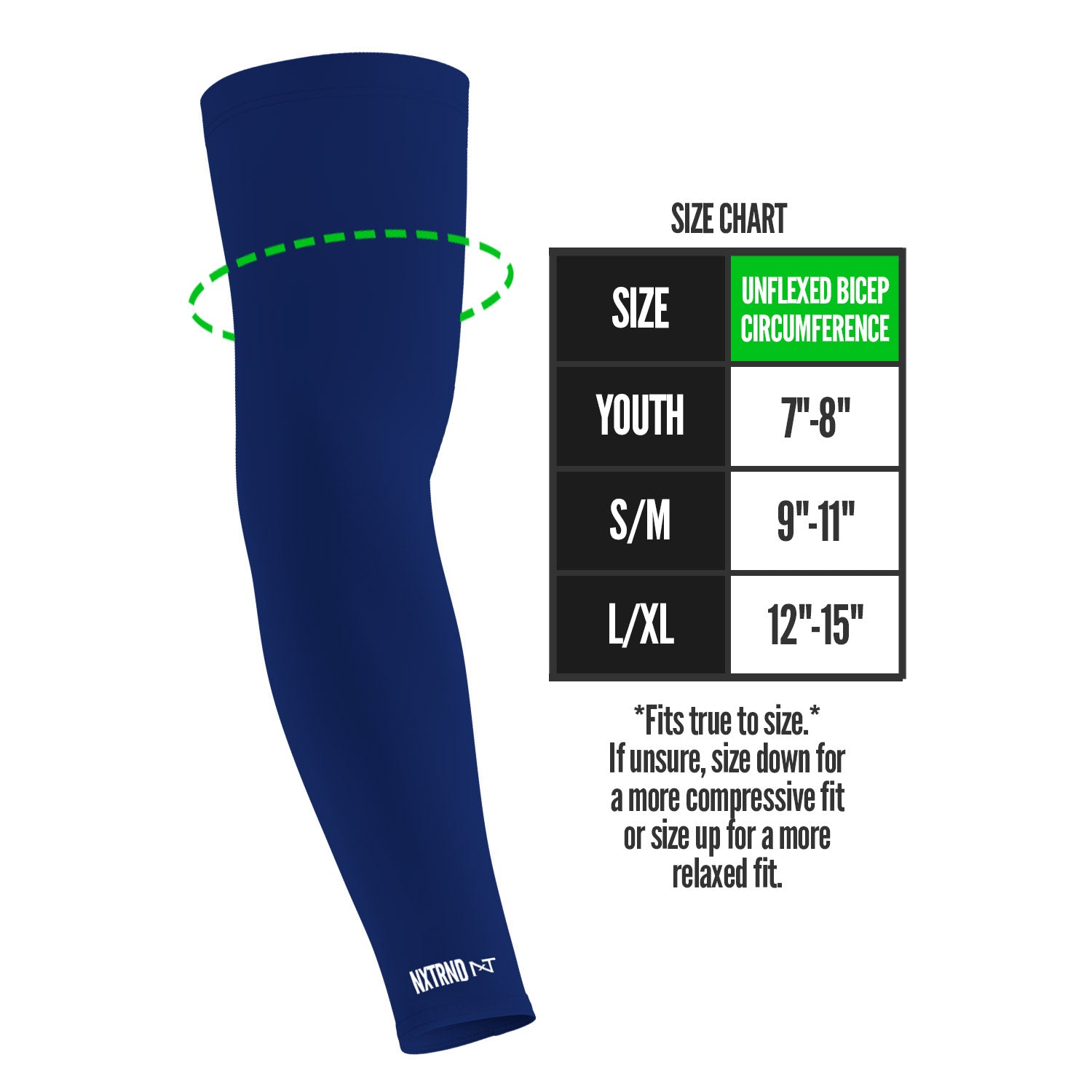 AirTek Arm Sleeves Navy Blue (1 Pair) - Image 3