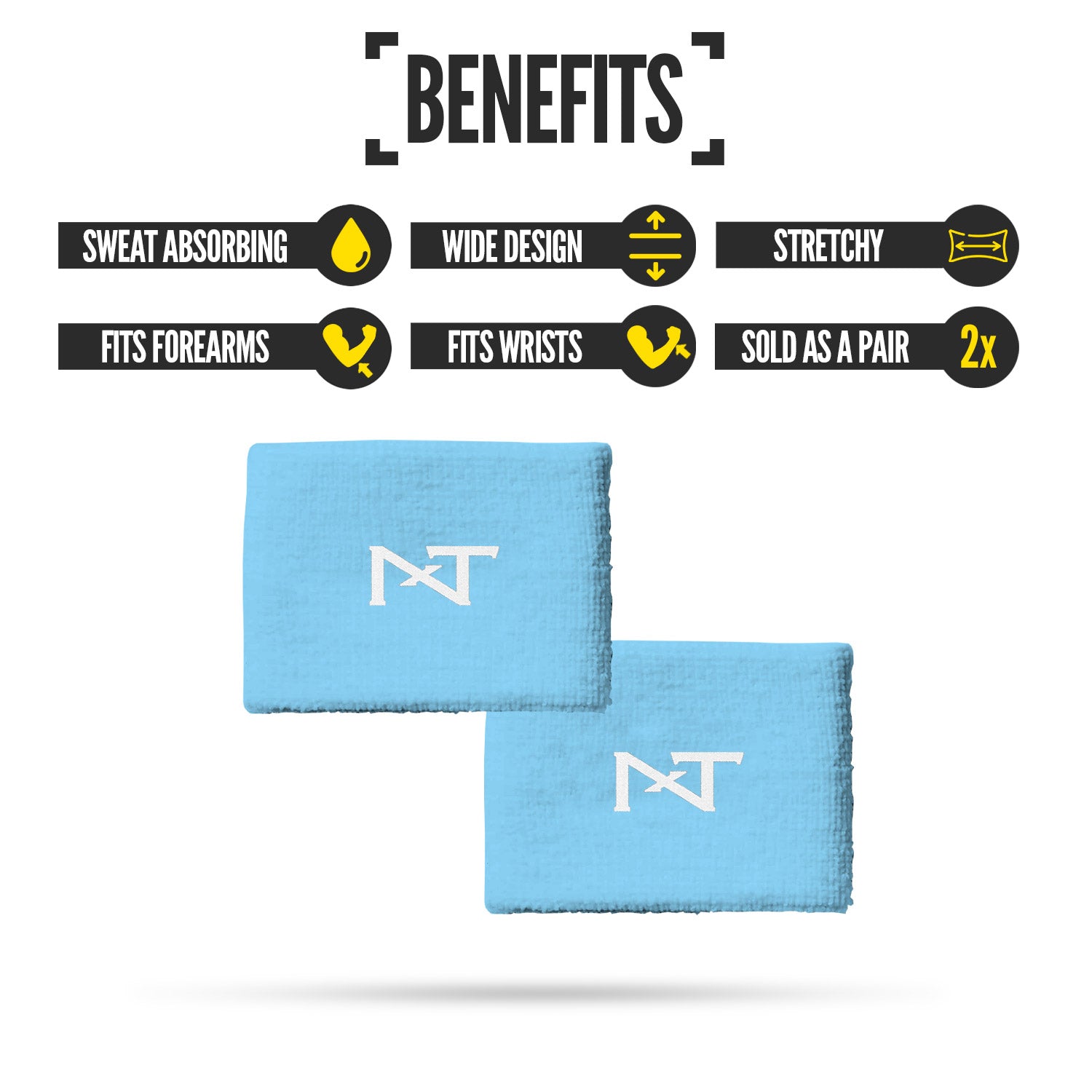 Wrist Bands Columbia Blue (1 Pair) - Image 3